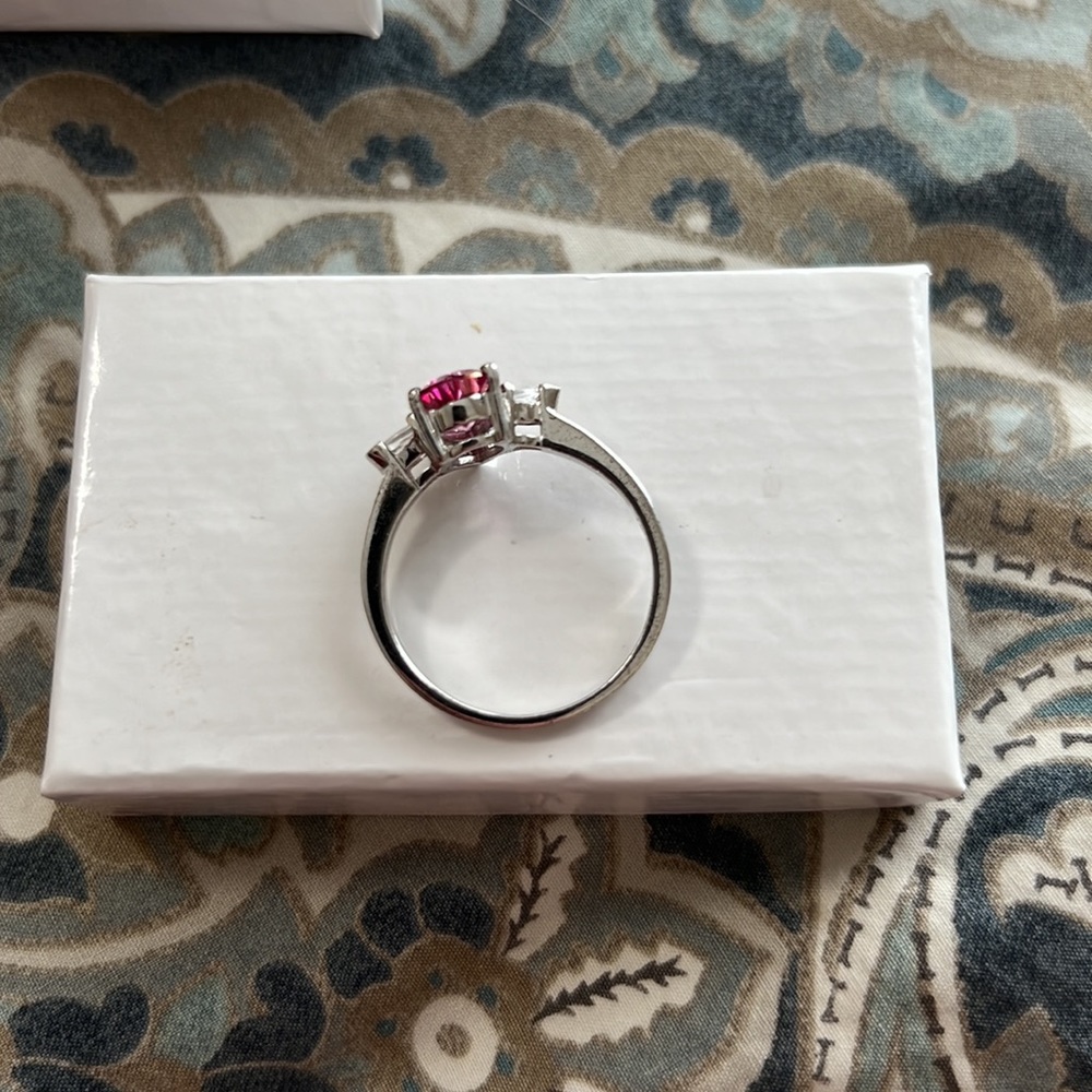 Real silver gem stone ring
